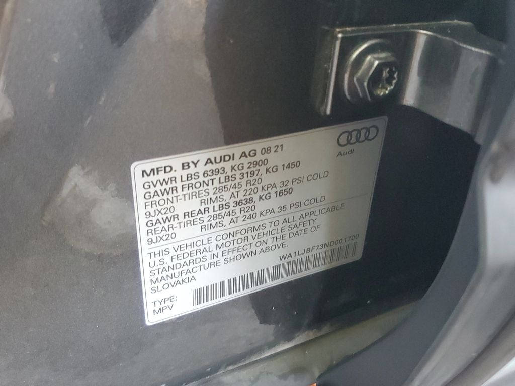 2022 Audi Q7 Premium Plus 45 TFSI quattro Tiptronic