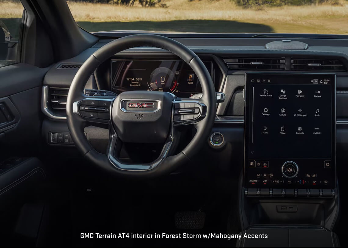 GMC Terrain AT4 highlights a vertical touchscreen display.