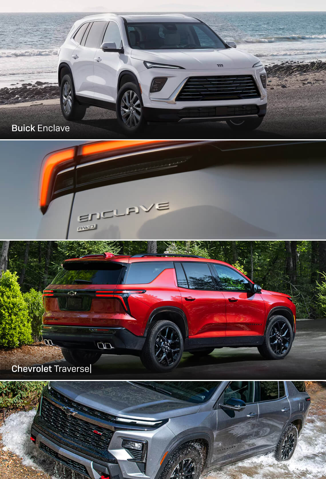 Buick Enclave vs. Chevy Traverse: Trims