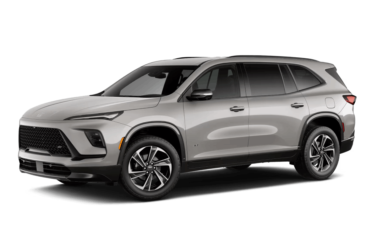 Silver Buick Enclave ST SUV shown from a front three-quarter view.