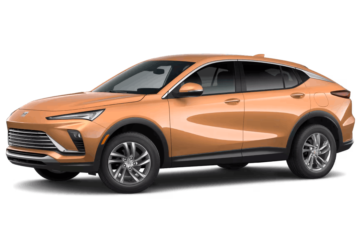 Orange Buick Envista SUV shown from a front three-quarter view.